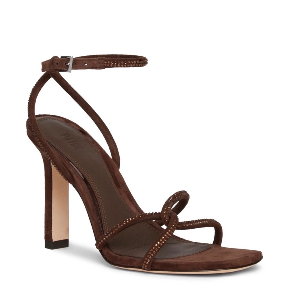 Paige Scottie Ankle Strap Chocolate Brown Sandals NWT 8